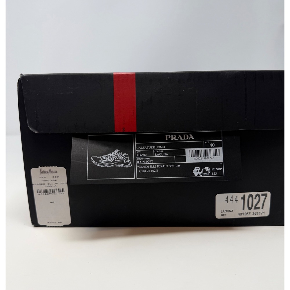 Prada Americas Cup Rubber Sneaker Lagoon Blue Size 8 US 7 Prada - Picture 13 of 13